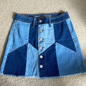 American Eagle Patchwork Denim Skirt Size 2